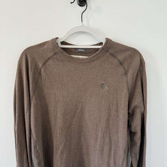 VINTAGE Abercrombie & Fitch Shirt Mens Small Grey Muscle Y2K 90s Thermal Striped - Picture 7 of 7